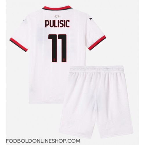 AC Milan Christian Pulisic #11 Udebane Trøje Børn 2024-25 Kortærmet (+ Korte bukser)